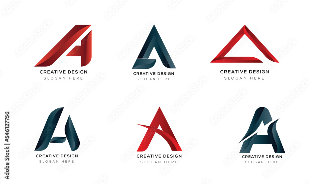 Modern minimal letter A logo collection Modern minimal letter A logo collection