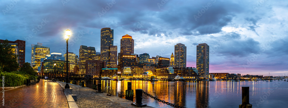 Boston cityscape at night
