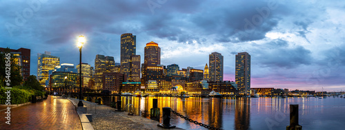 Boston cityscape at night