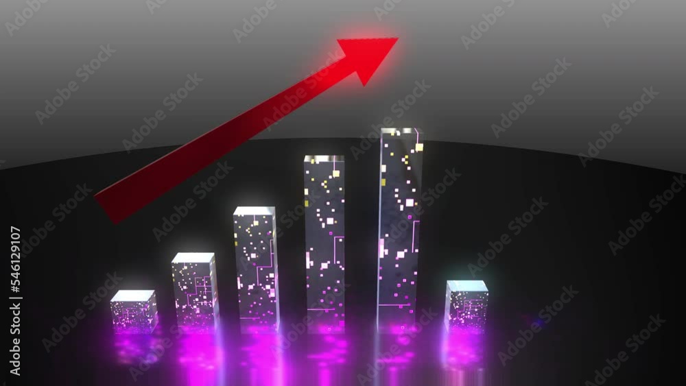 stock chart business growth animation