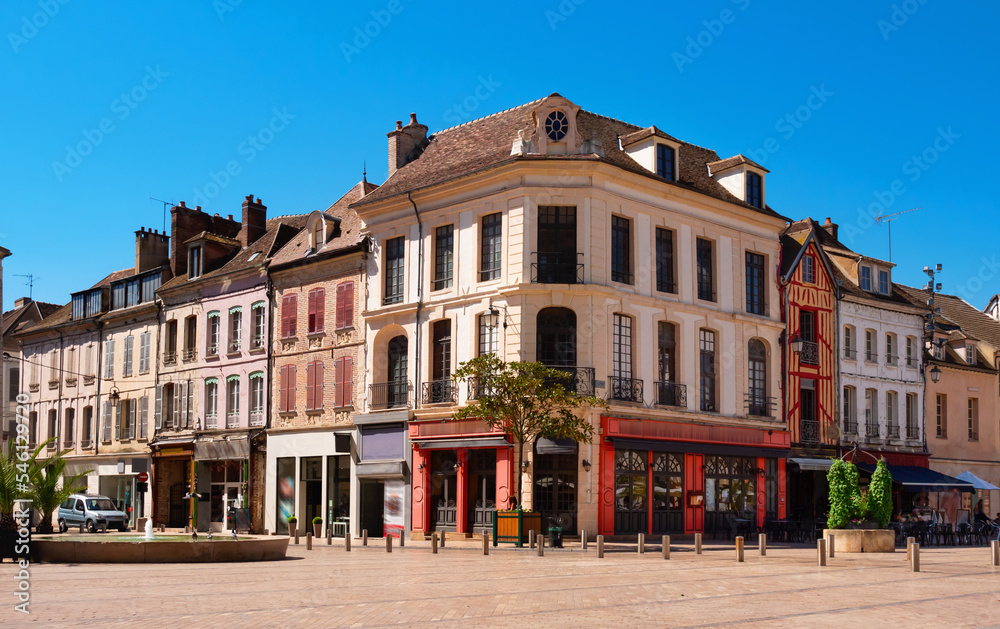 Streets of Sens, commune in Yonne department in Bourgogne-Franche-Comte region of north-central France.
