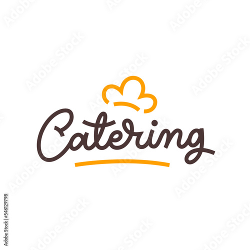 Restaurant chef design with catering service logo template