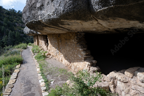 Ancient Native American Sinagua ruins from Walnut Canyon National Park near Flagstaff, Arizona  photo