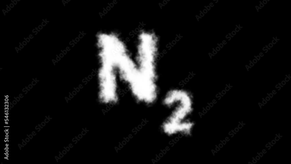 N2 or Dinitrogen Molecule Symbol Smoke Cloud Text Effects Animation on Black Background and Green Screen N2 or Dinitrogen Molecule Symbol Smoke Cloud Text Effects Animation on Black Background and Green Screen