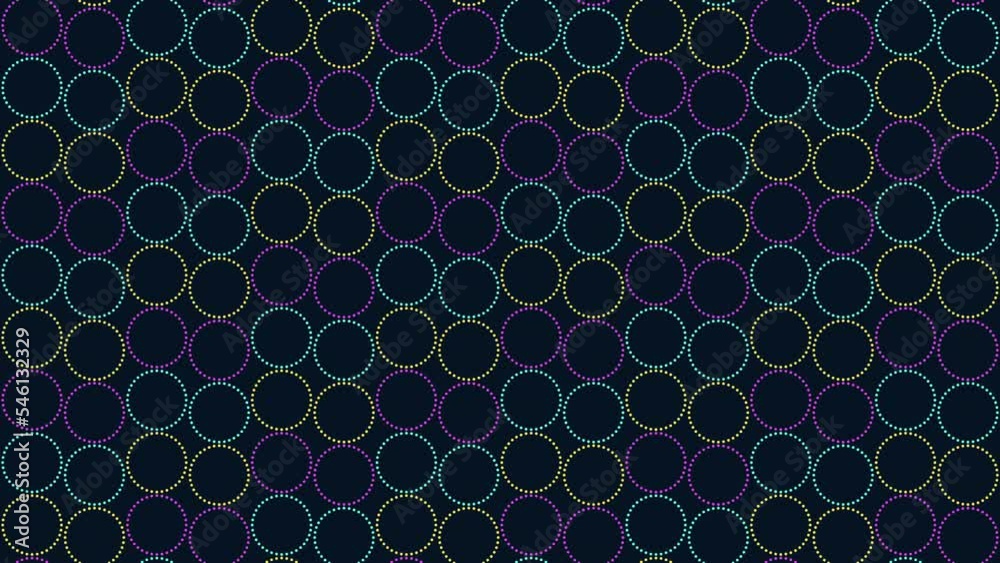 Circles and dots pattern with neon color, motion abstract corporate, game and futuristic style background Circles and dots pattern with neon color, motion abstract corporate, game and futuristic style background