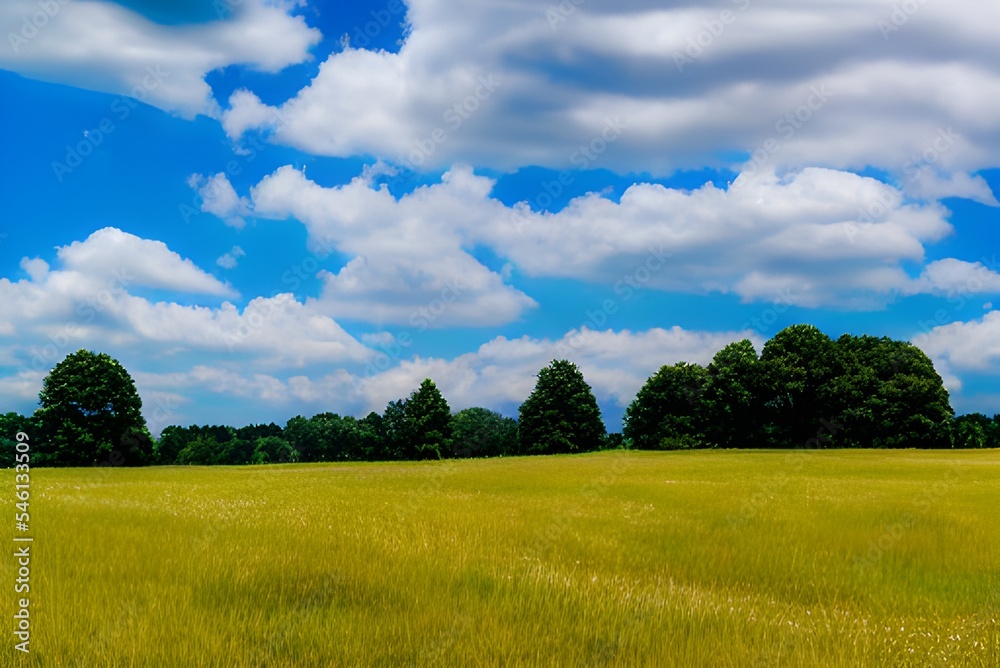 Obraz premium 草原と地平線