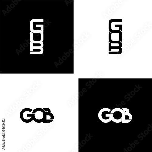 gob letter initial monogram logo design set