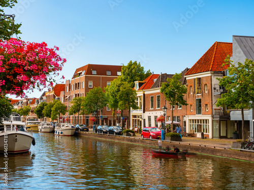 Alkmaar cityscape, embankment and bridges - Netherlands