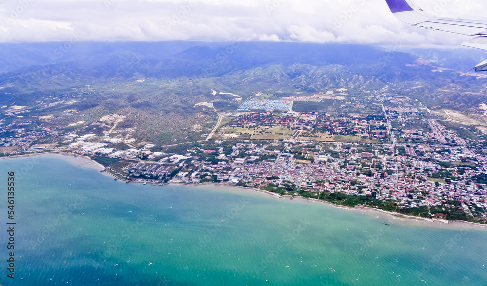 aerial view of Palu bay. Central Sulawesi, Indonesia