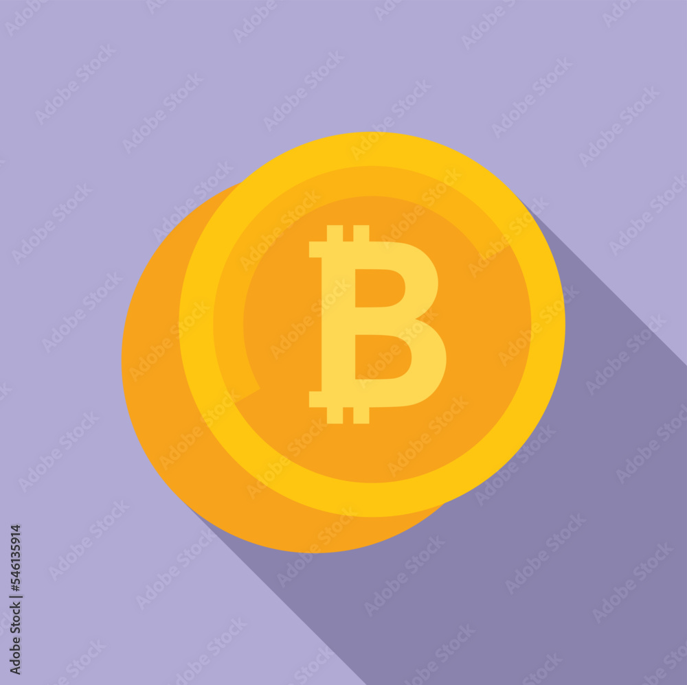 Bitcoin coin icon flat vector. Crypto money. Business finance Bitcoin coin icon flat vector. Crypto money. Business finance