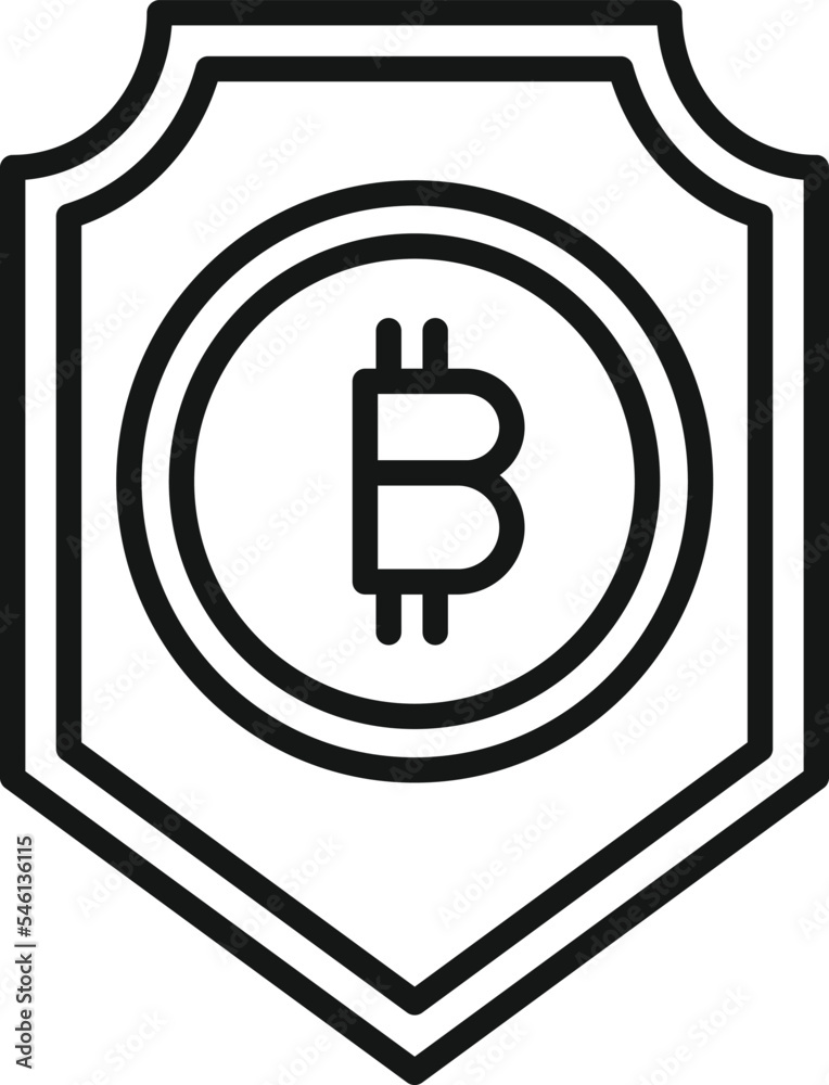 Crypto shield icon outline vector. Business money. Financial payment Crypto shield icon outline vector. Business money. Financial payment