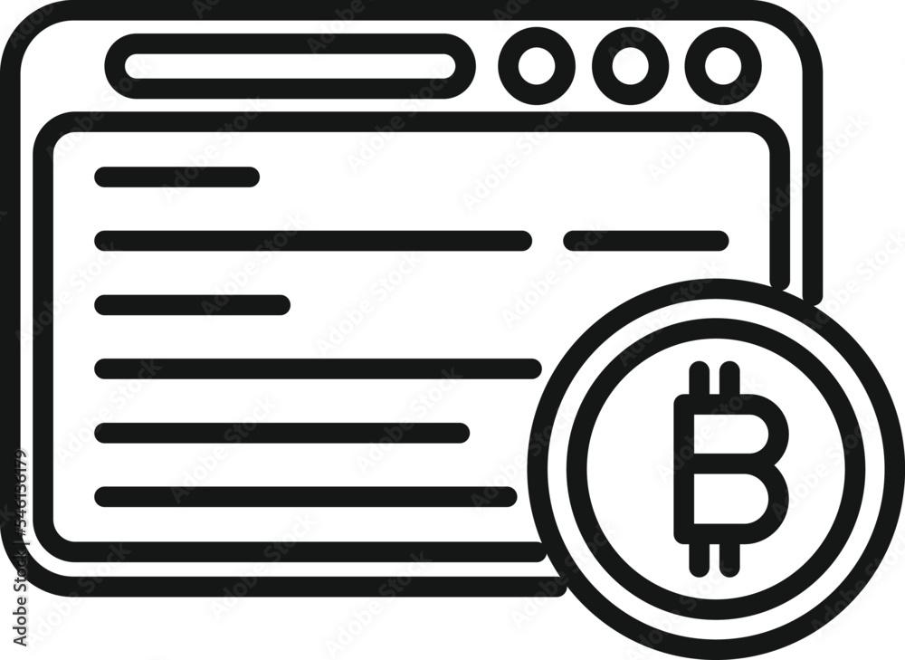 Web crypto icon outline vector. Money bitcoin. Payment digital Web crypto icon outline vector. Money bitcoin. Payment digital