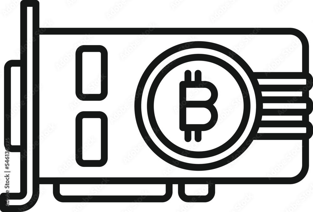 Mining card icon outline vector. Crypto money. Finance payment Mining card icon outline vector. Crypto money. Finance payment