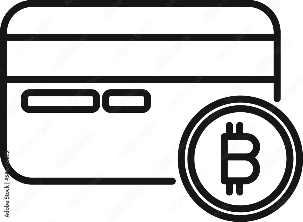 Credit card icon outline vector. Bitcoin money. Business finance Credit card icon outline vector. Bitcoin money. Business finance