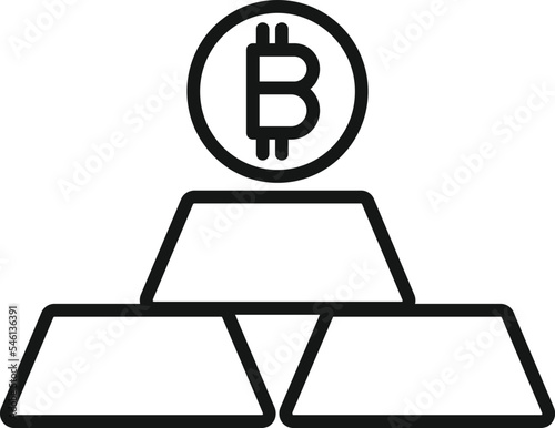 Cryptocurrency gold bar icon outline vector. Crypto money. Digital evolution