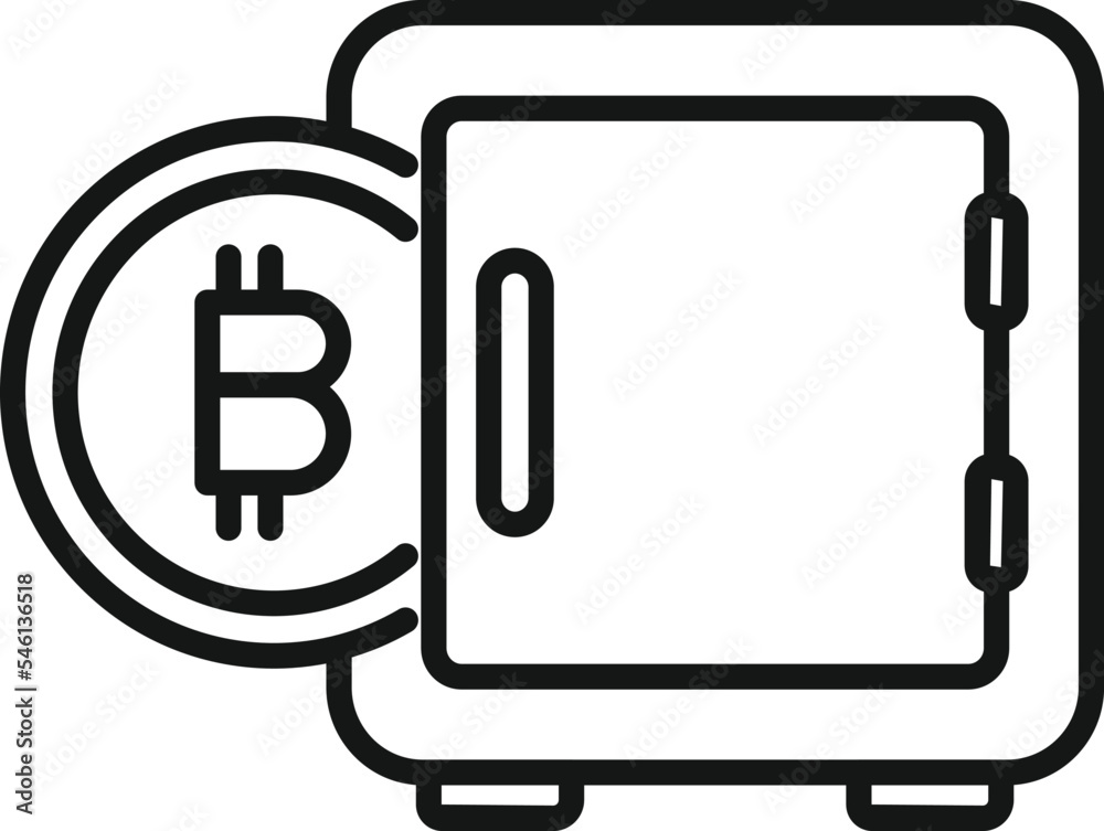 Cryptocurrency safe icon outline vector. Digital finance. Bitcoin money Cryptocurrency safe icon outline vector. Digital finance. Bitcoin money