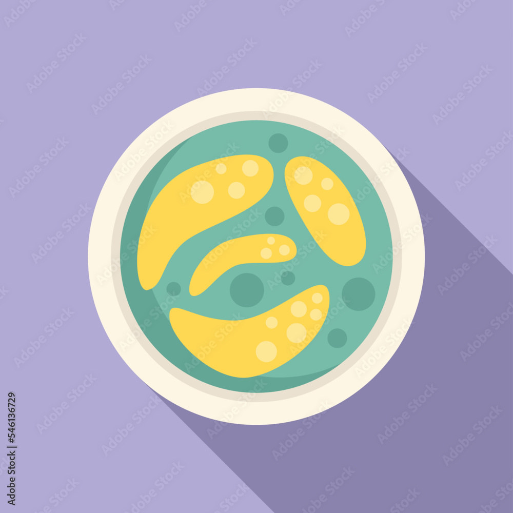 Petri dish icon flat vector. Bacteria cell. Medical health Petri dish icon flat vector. Bacteria cell. Medical health