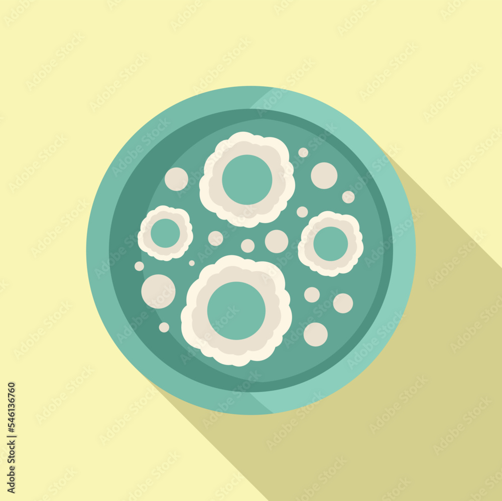 Cell icon flat vector. Petri dish. Medical virus