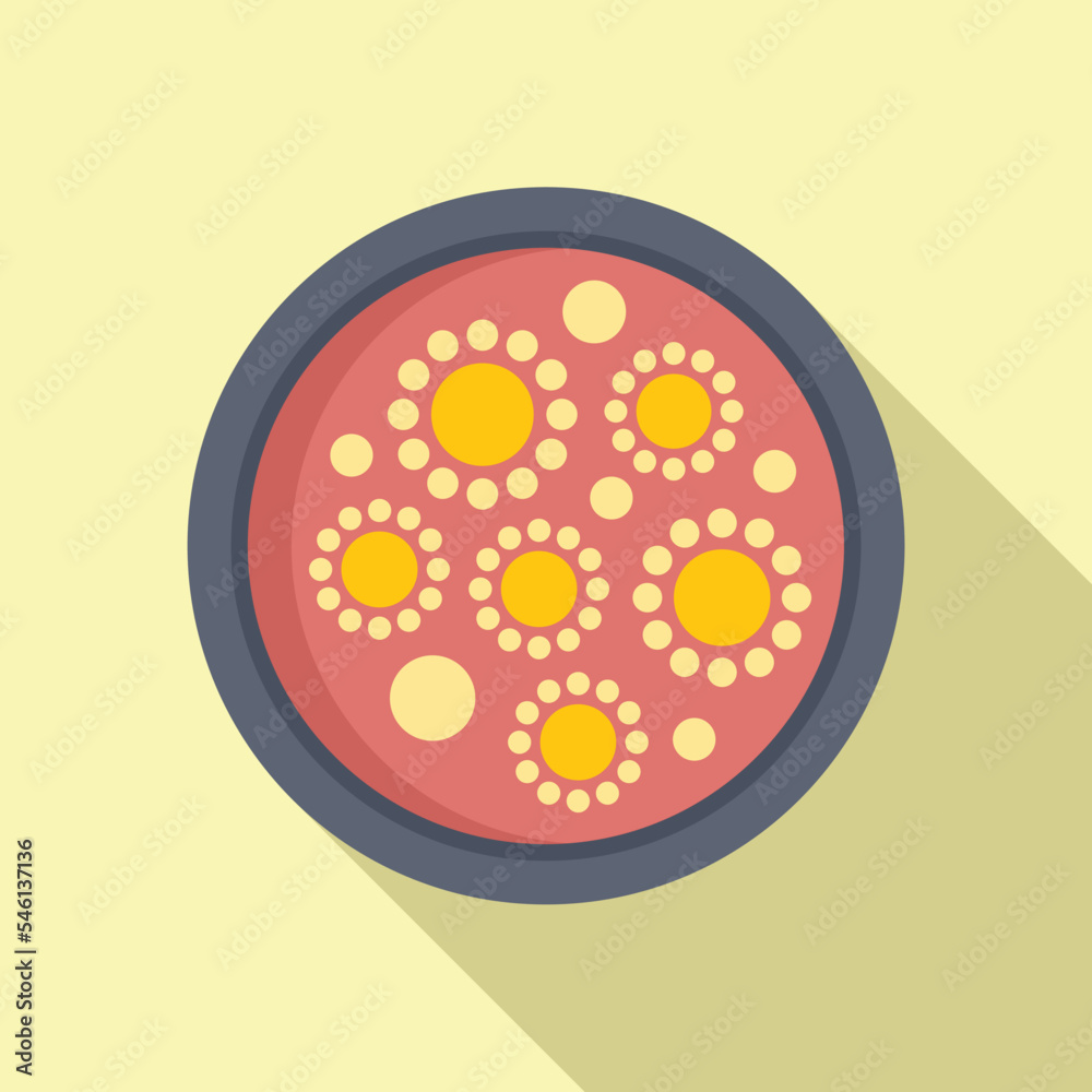 Microbiology icon flat vector. Petri dish. Cell medicine