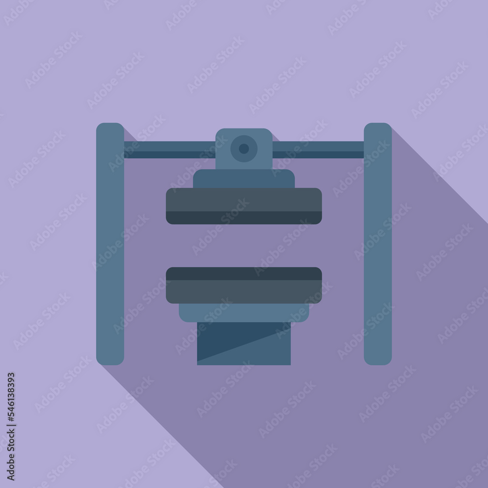 Machine equipment icon flat vector. Press factory. Process research Machine equipment icon flat vector. Press factory. Process research