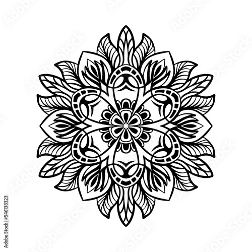 Circular pattern in form of mandala for Henna  Mehndi  tattoo  decoration. Decorative ornament in ethnic oriental style.