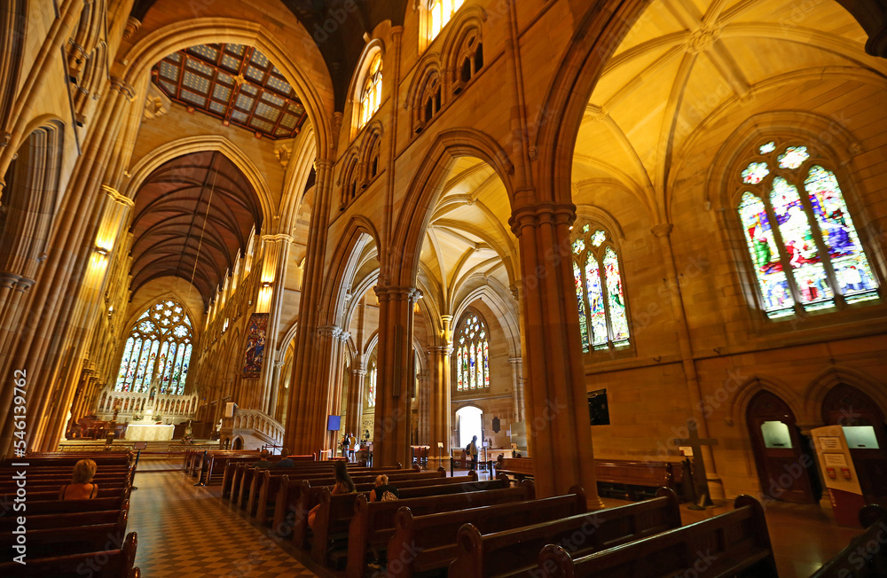 The main and east nave of St Mary's Cathedral - Sydney, Australia