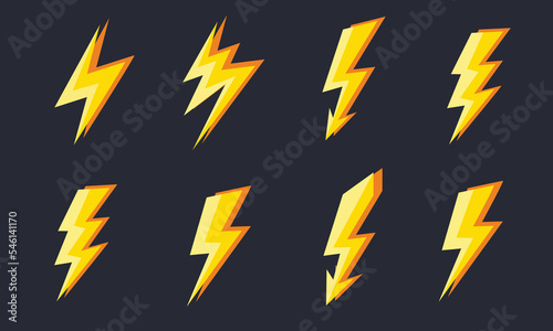 electricity vector set for energy illustration vector
