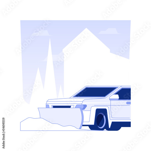 Snow removal service isolated concept vector illustration. Using a snow blower, private house maintenance service, winter excavator works, cold weather, local area cleaning vector concept.