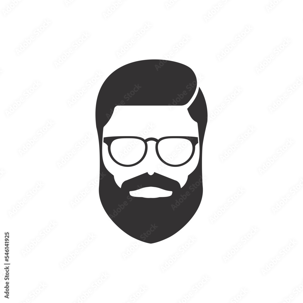 sign of gentlemen wearing glasses logo vector icon illustration