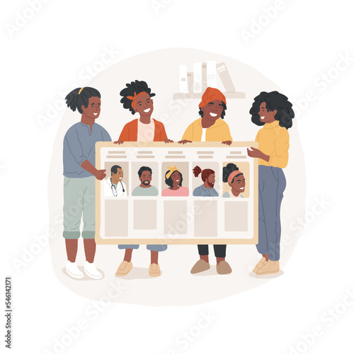 Black history month isolated cartoon vector illustration. Making creative history project, important afro-american people, celebrate black history at school, awareness month vector cartoon.