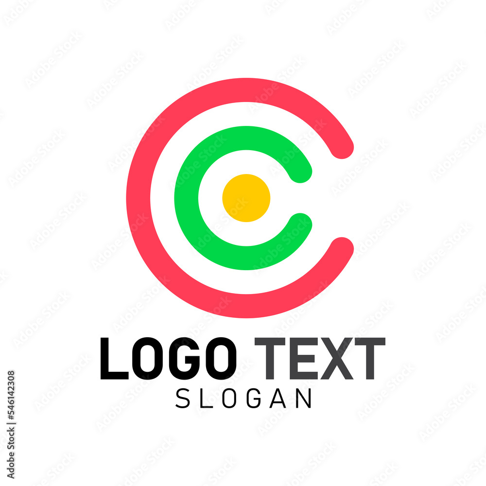 vector design elements for your company logo, letter COC logo. modern logotype, business corporate template. logo with target icon.