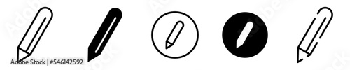 Conjunto de iconos de lápiz. Bolígrafo. Concepto de escribir y diseñar. Lápiz de diferentes estilos. Ilustración vectorial