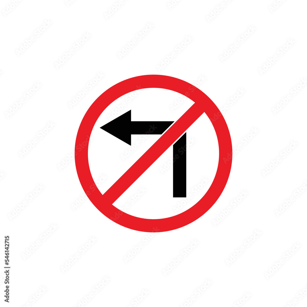Road sign no left right icon vector logo template Road sign no left right icon vector logo template
