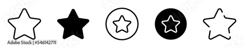 Conjunto de iconos de estrella. Concepto de luz, decoración. Estrella de diferentes estilos. Ilustración vectorial