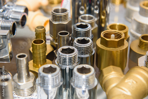 various Brass and metal fittings for plumbing