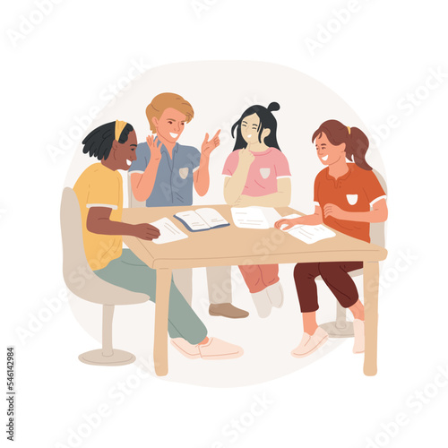 Student council isolated cartoon vector illustration. Extracurricular activity, learning leadership, student with faces painted with club colors, middle school council, club vector cartoon.