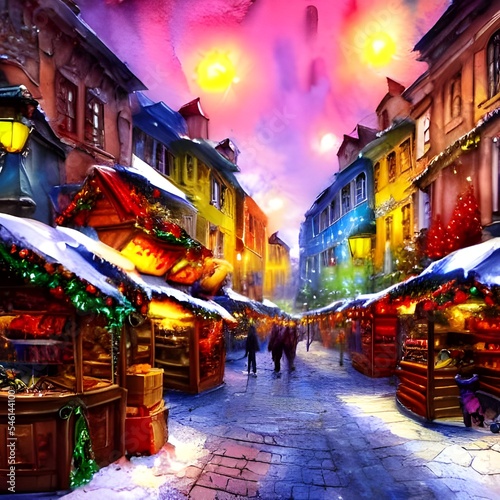 It's Christmas market evening and the air is alive with the sound of carols, laughter and excitement. The stalls are illuminated with fairy lights and filled with festive treats and gifts. There's a w