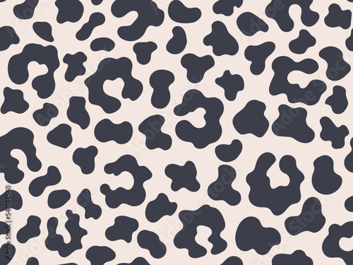 Monochrome leopard surface design with grey spots on beige vector illustration. Hand-drawn animal skin texture by muted colors. Neutral natural print for home dor and textile vector
