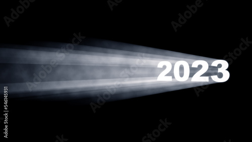 3D 2023 Happy New Year Background Design.