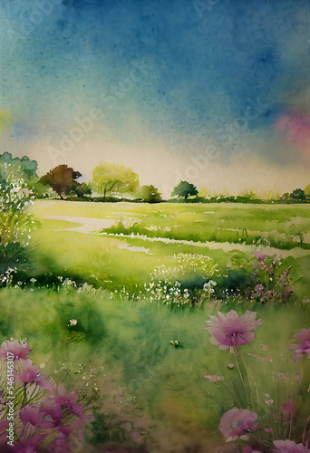 Watercolor Background for Summer