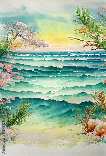 Watercolor Background for Summer
