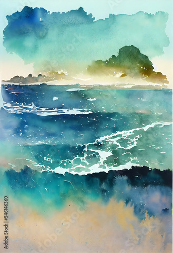 Watercolor Background for Summer