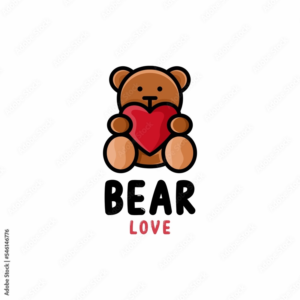 bear love logo design bear love logo design