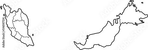 doodle freehand drawing of malaysia map.
