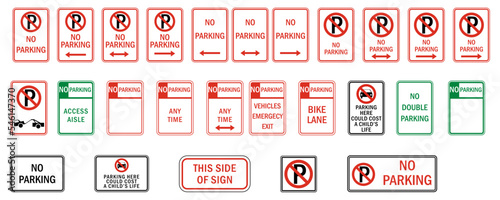 No parking sign set vector