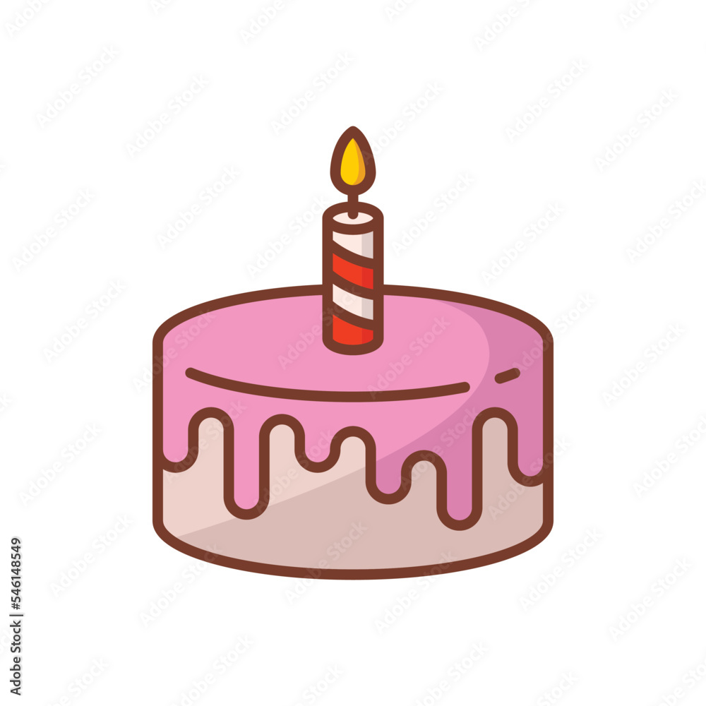 birthday cake icon vector design template in white background birthday cake icon vector design template in white background