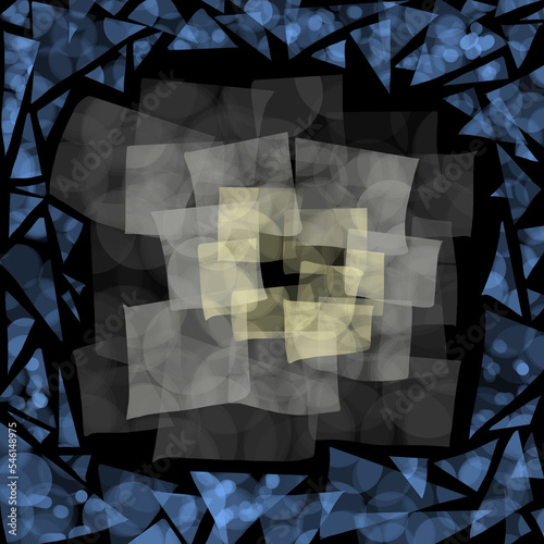 ステンドグラス風の薔薇の花イラスト