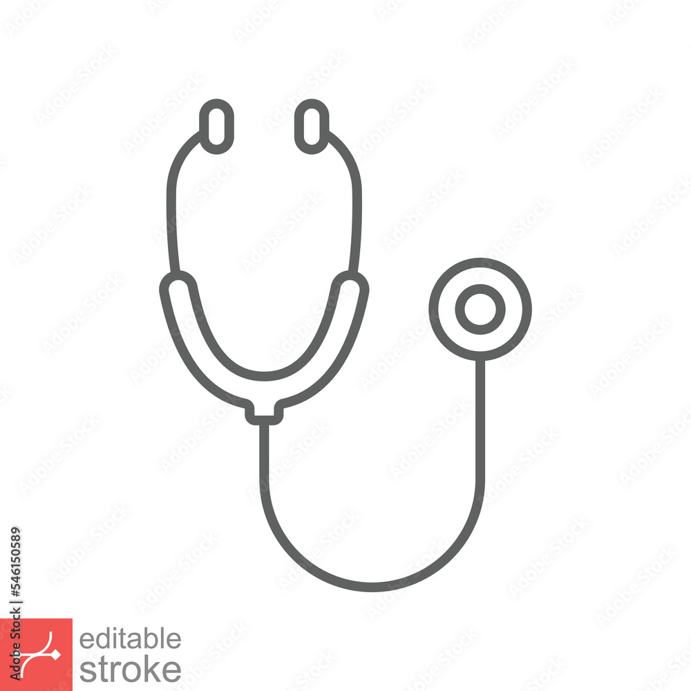Stethoscope cardio device icon. Simple outline style. Medical, doctor equipment, health heart, hospital concept. Thin line vector illustration isolated on white background. Editable stroke EPS 10. Stethoscope cardio device icon. Simple outline style. Medical, doctor equipment, health heart, hospital concept. Thin line vector illustration isolated on white background. Editable stroke EPS 10.