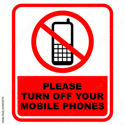 Please Turn Off Your Mobile Phones, sticker vector