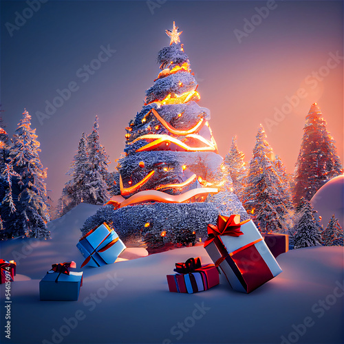 Christmas trees outside